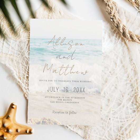 Invitation de mariage plage Mariage bord de mer/bo