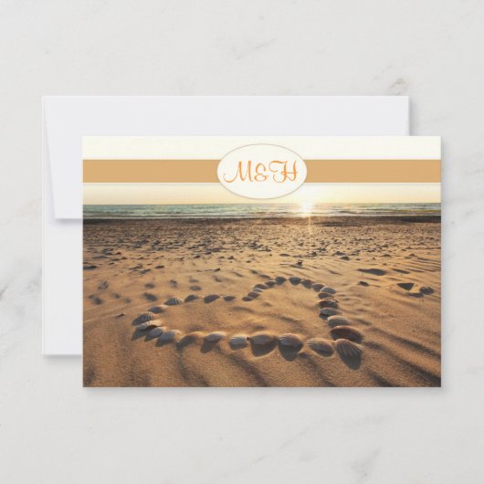 invitation de mariage plage RSVP (Devant)