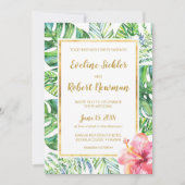 Invitation  de mariage plage tropical (Devant)