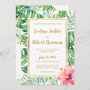 Invitation  de mariage plage tropical