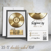 Invitation de mariage plaque de disque vinyle or m