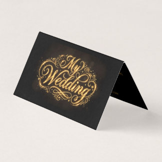 Invitation de mariage pliée à calligraphie sombre