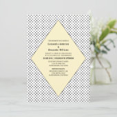 Invitation de mariage Pois moderne Jaune (Debout devant)
