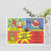 Invitation de mariage Pop Art bande dessinée (Debout devant)