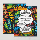 Invitation de mariage Pop Art de bande dessinée (Devant / Derrière)