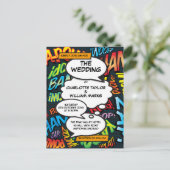 Invitation de mariage Pop Art de bande dessinée (Debout devant)