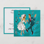 Invitation de mariage Pop Art pour danser le Jitte (Devant / Derrière)