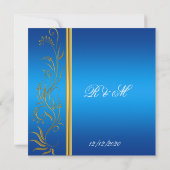 Invitation de mariage populaire bleu royal (Dos)