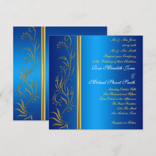 Invitation de mariage populaire bleu royal