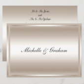 Invitation de mariage populaire d'argent (Devant / Derrière)