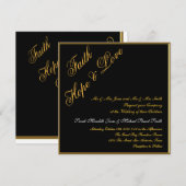 Invitation de mariage populaire Or Noir (Devant / Derrière)