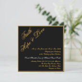 Invitation de mariage populaire Or Noir (Debout devant)