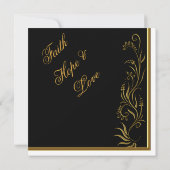 Invitation de mariage populaire Or Noir (Dos)