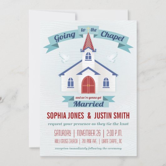 Invitation de mariage pour aller à la chapelle (Devant)