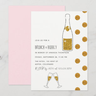 Invitation de mariage pour brunch et champagne Sho