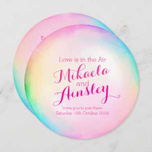 Invitation de mariage pour bulle d'aquarelle