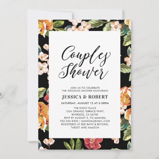 Invitation de mariage pour couples tropicaux moder (Devant)
