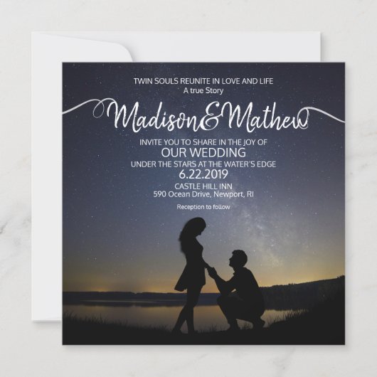 Invitation de mariage pour Flamme Jumelle (Devant)