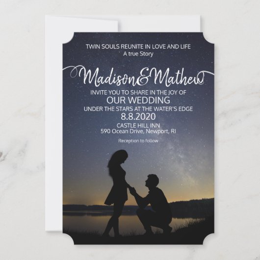 Invitation de mariage pour Flamme Jumelle (Devant)
