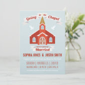 Invitation de mariage pour la chapelle rouge (Debout devant)
