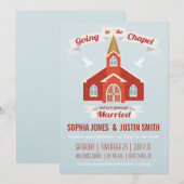 Invitation de mariage pour la chapelle rouge (Devant / Derrière)