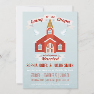 Invitation de mariage pour la chapelle rouge