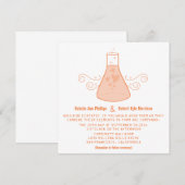 Invitation de mariage pour la chimie douce orange (Devant / Derrière)
