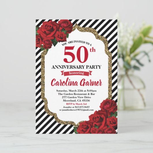 Invitation de mariage pour la fête d'anniversaire  (Debout devant)