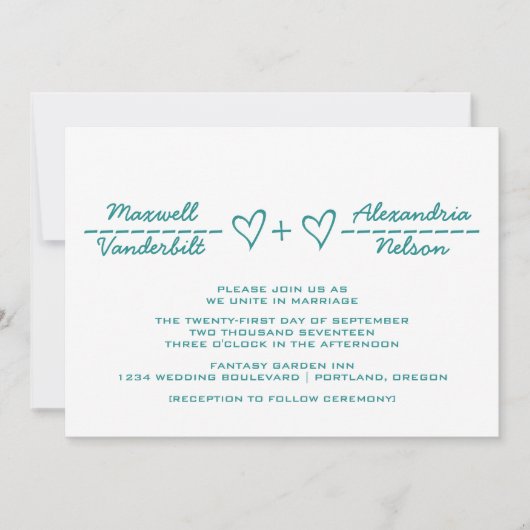 Invitation de mariage pour l'équation cardiaque tu (Devant)