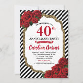 Invitation de mariage pour les 40 ans de mariage à (Devant)
