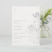 Invitation de mariage pour Nénuphar floral minimum (Debout devant)