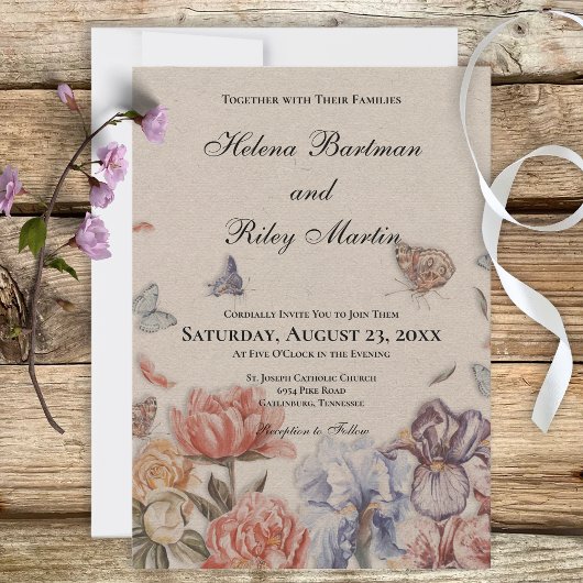 Invitation de mariage pour papillon