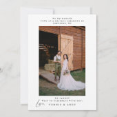 Invitation de mariage pour réception de fugue mini (Dos)