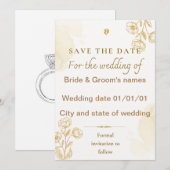 Invitation de mariage pour réserver la date (Devant / Derrière)