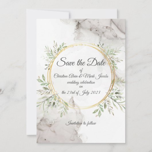 Invitation de mariage pour réserver la date (Devant)