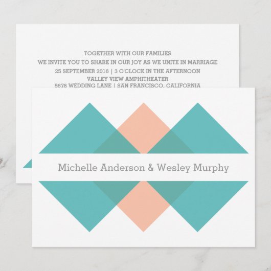 Invitation de mariage pour triade géométrique de c (Devant / Derrière)