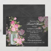 Invitation de mariage Pretty Chalkboard & Mason Ja (Devant / Derrière)