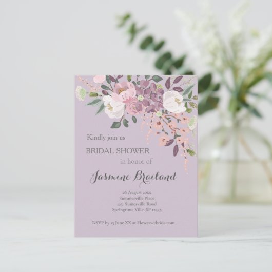 Invitation de mariage printanier rose (Debout devant)