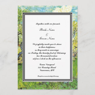 Invitation de mariage printemps, été. van Gogh