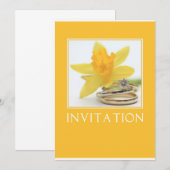 Invitation de mariage printemps jonquille jaune (Devant / Derrière)