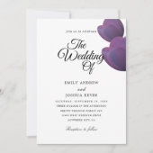 invitation de mariage prune violette (Devant)