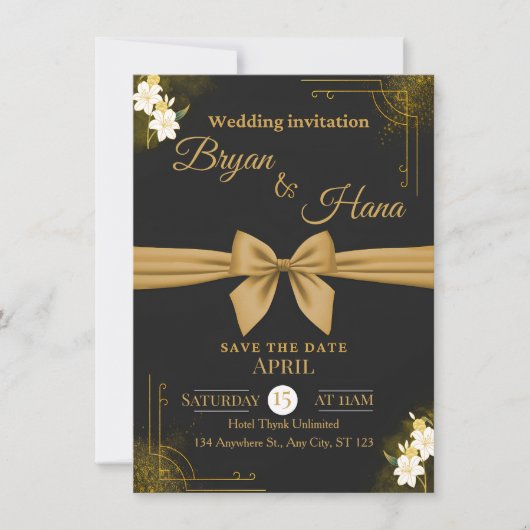Invitation de mariage publique – Design minimalist (Devant)