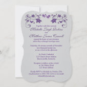 Invitation de mariage | Purple, Argent, Floral, Co (Dos)