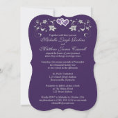Invitation de mariage | Purple, Argent, Floral, Co (Dos)