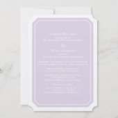 Invitation de mariage Purple Simplement Élégant (Devant)