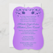 Invitation de mariage | Purple, Turquoise, Floral, (Dos)