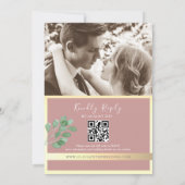 Invitation de mariage QR à la verdure Rose Poussié (Dos)