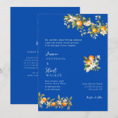 Invitation de mariage QR Code citrus et bleu (Devant / Derrière)
