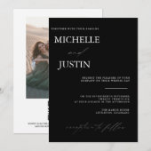 Invitation de mariage QR minimaliste moderne (Devant / Derrière)