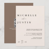 Invitation de mariage QR minimaliste moderne (Devant / Derrière)